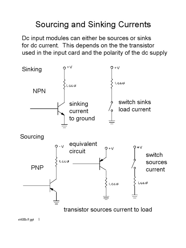 Sourcing and Sinking Currents | PDF | Input/Output | Bipolar Junction ...