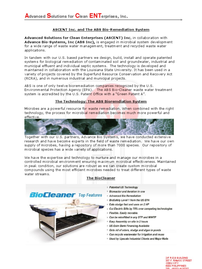 BioCleaner Tech & Info | Download Free PDF | Environmental Remediation ...