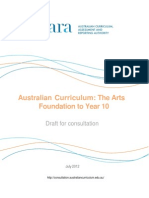 Draft Australian Curriculum The Arts Foundation To Year 10 July 20121