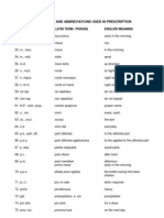 Latin Terms and Abbreviations Used in Prescription