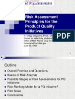 FDA Risk Assessment Principles For The Product Quality Initiatives