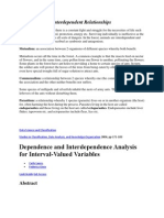 Dependence and Interdependence Analysis For Interval-Valued Variables