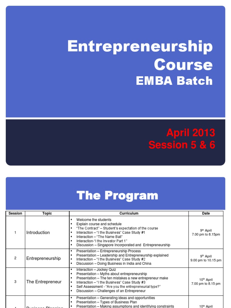 eMBA Nov12 Session 5 and 6 | PDF