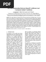 On The Relationship Between Runoff Coefficient And Catchment Initial Conditions