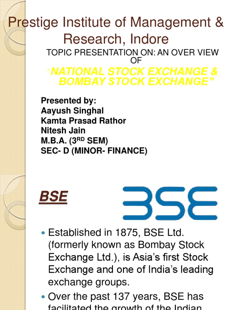 nse bse ppt Financial Economics Investing