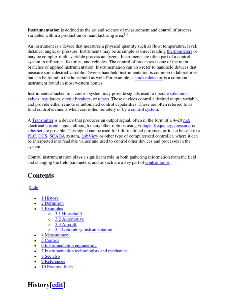 Instrumentation | PDF | Technology & Engineering