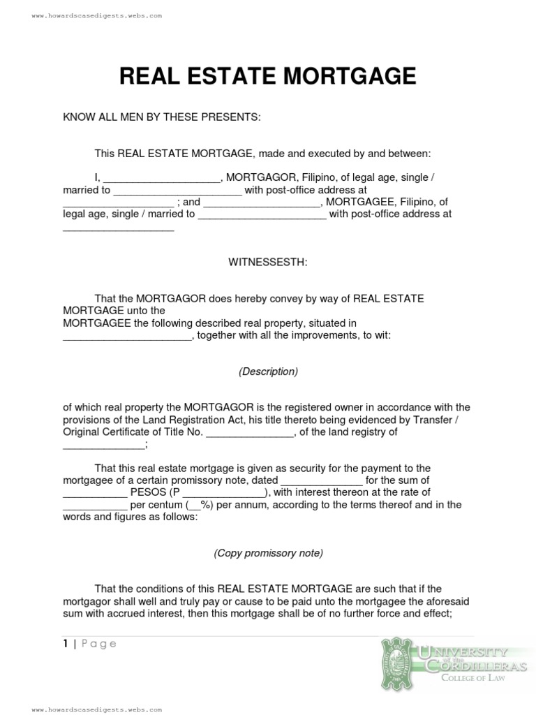 Real Estate Mortgage