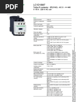 LC1D18 Contactor – 18A Motor Starter | TeSys D Series