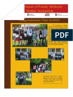 Brown Family Medicine Alumni Association Newsletter - Special Addition - Graduation 2013