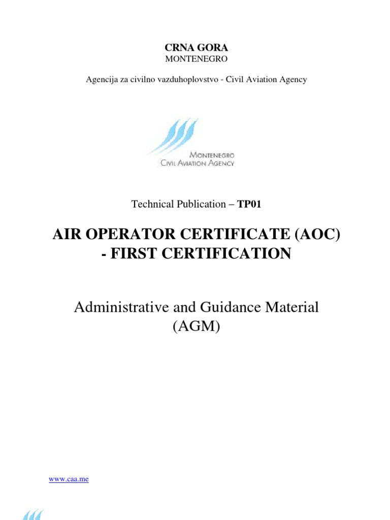 Air Operator Certificate TP01 Final Professional Certification