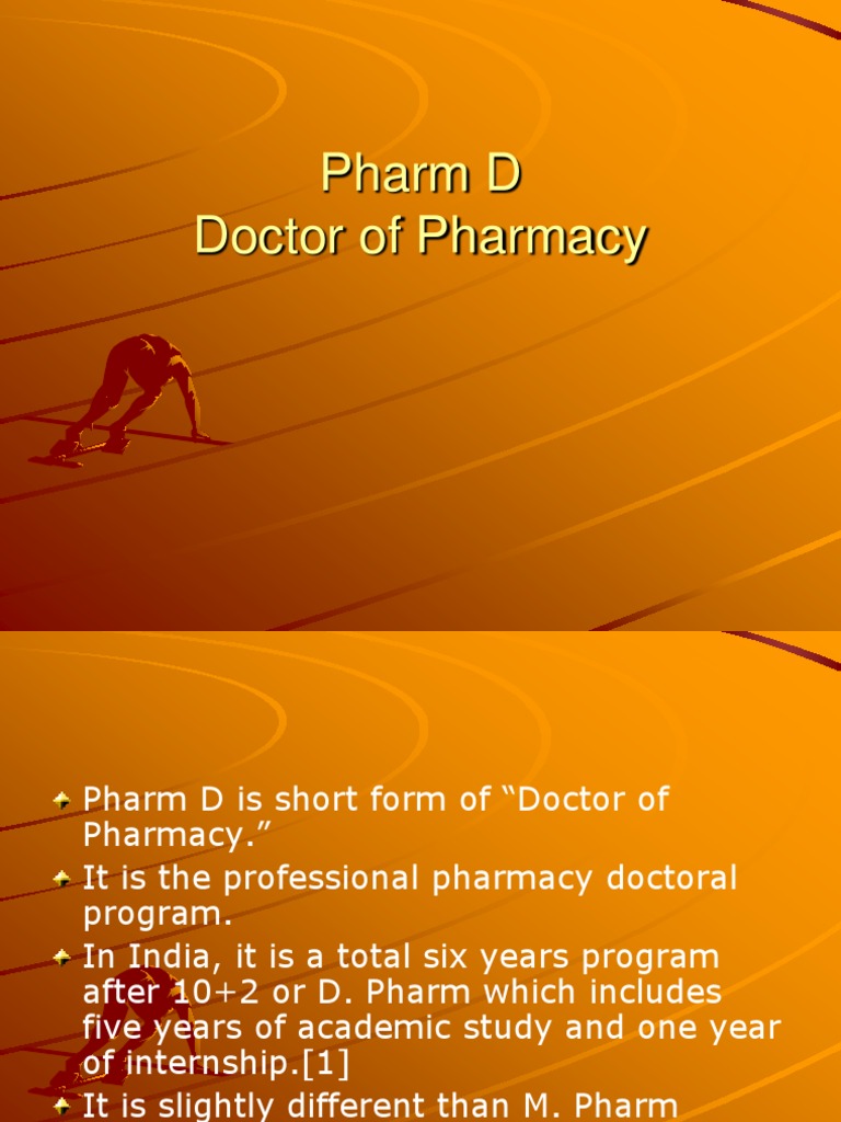 Pharm D Doctor Of Pharmacy Pdf Pharmacy Life Sciences