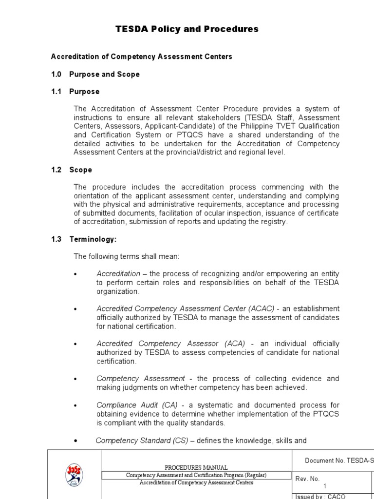 Accreditation Of Assessment Centers Qas 031 Cer 09