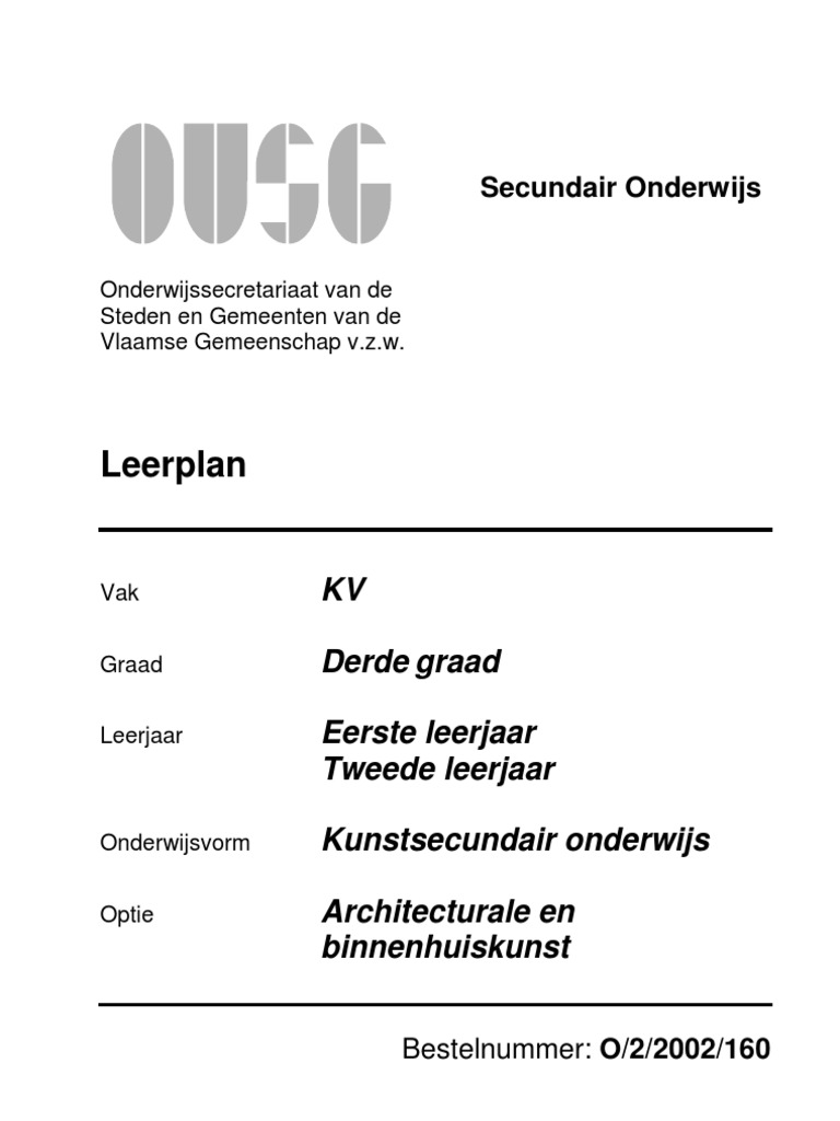 OVSG Leerplan Architecturale en Binnenhuiskunst 3de Graad KSO | PDF