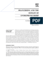 Franchising and The Domain of Entrepreneurship Research