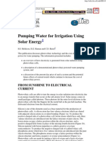 Pumping Water For Irrigation Using Solar Energy