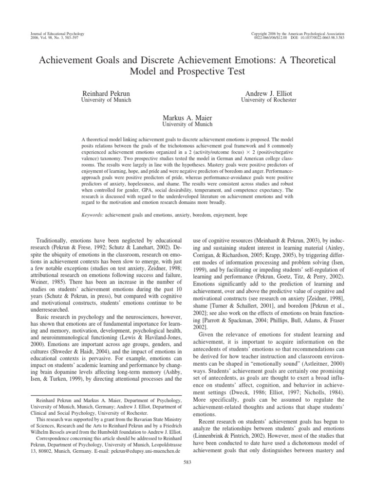 2006 Achievement Goals and Discrete Achievement Emotions - A ...