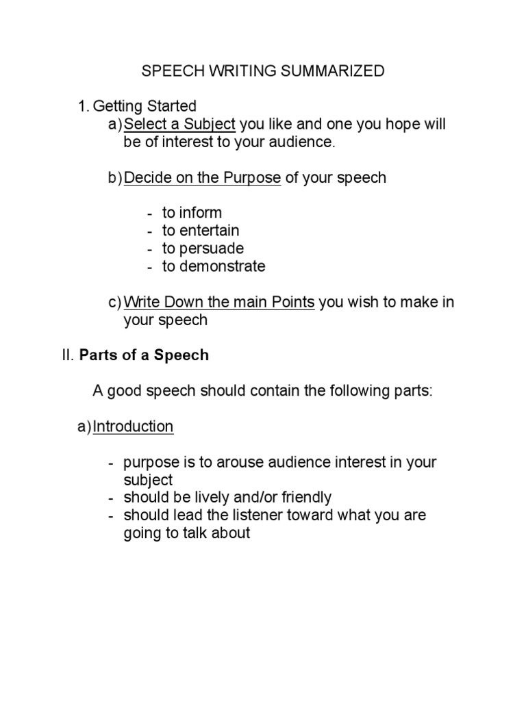 speech writing pdf class 11