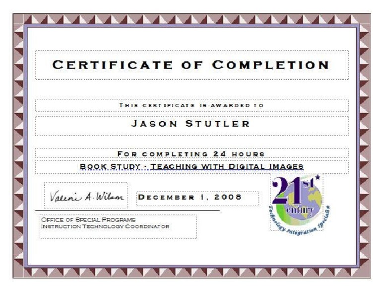 Book Study Certificate | PDF