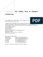 A Quantitative PCR (Taqman) Assay For Pathogenic: Leptospira SPP