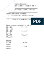 Matematicas Ordena Del Mayor Al Menor