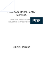 Financial Markets and Services: Hire Purchase and Small Industries Service Insititution