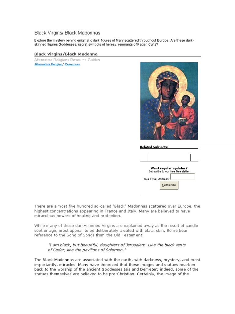 Black Virgins/ Black Madonnas | PDF | Mary, Mother Of Jesus | Isis