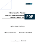 Le Rôle Des Hors Médias Dans Les GMS Marocaines