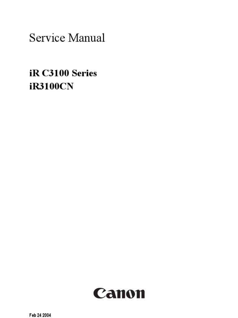 Canon Ir3100c - Service Manual | Signal (Electrical Engineering) | Image  Scanner
