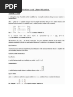 Matrices: Definition and Classification