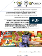 Curso Taller de Reconocimiento de Terceros Especialistas en Sistemas de Reducción de Riesgos de Contaminación en La Producción Primaria de Alimentos de Origen Agrícola