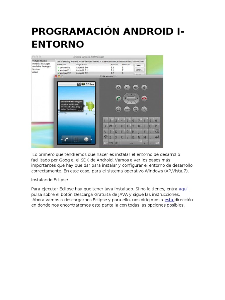 Guía de Instalación del SDK de Android | PDF | Eclipse (software ...