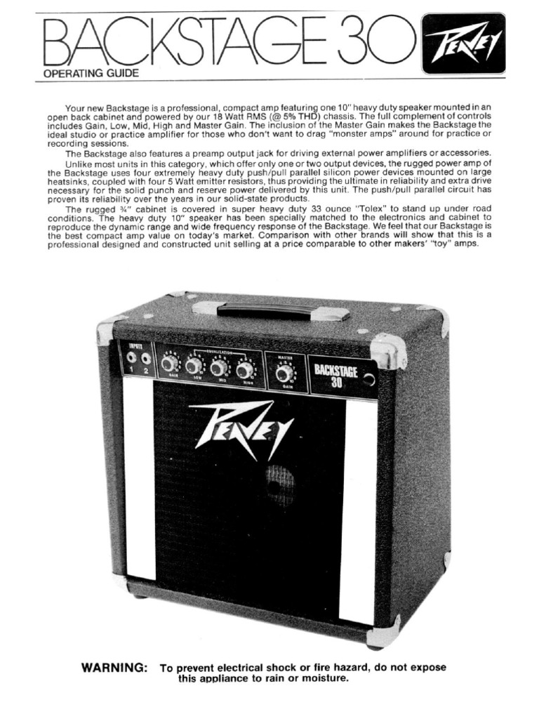 Peavey backstage sale 30