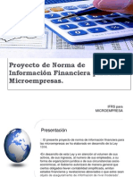 Proyecto de Norma de Informacion Financiera Micro