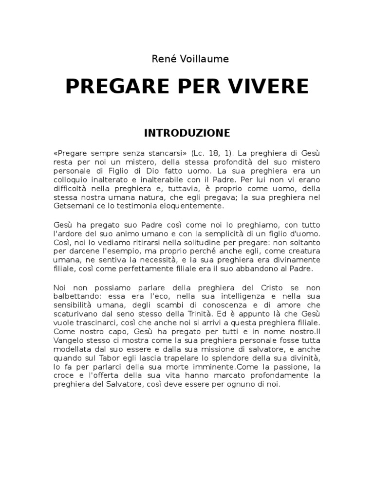 R Voillaume Pregare Per Vivere