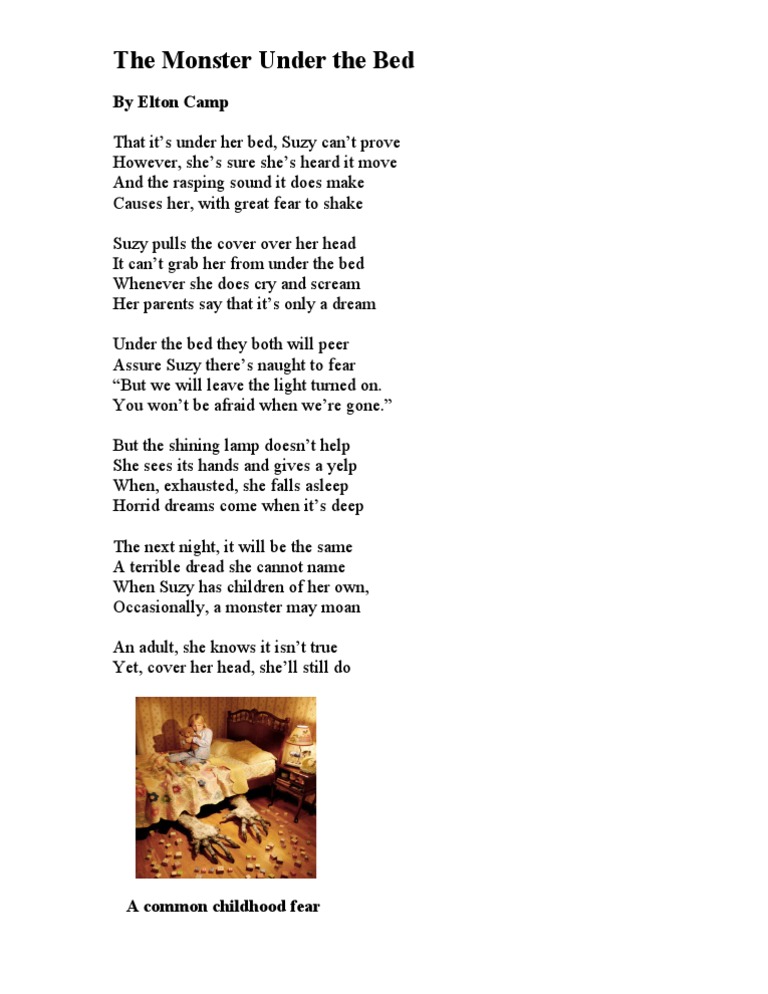 The Monster Under the Bed: A Poem | PDF | Self-Improvement | General Fiction
