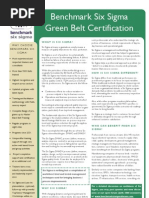 Download Benchmark Six Sigma Green Belt Training Brochure by Benchmark Six Sigma SN15460949 doc pdf