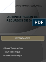 Administracion de Recursos de Datos