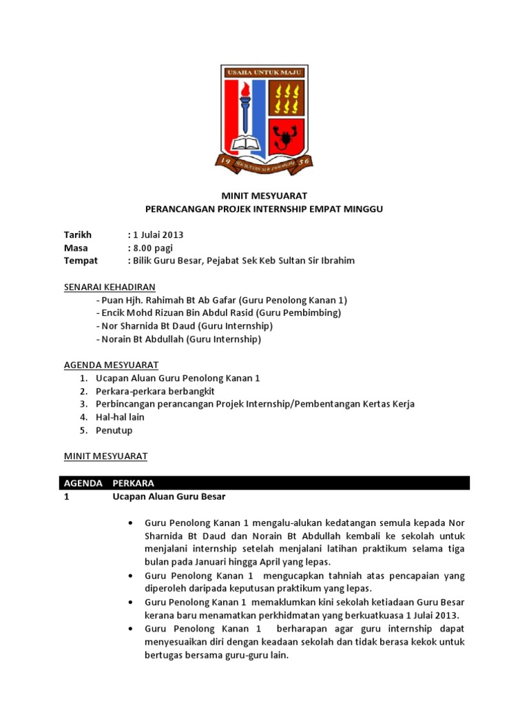 Minit Mesyuarat Pdf
