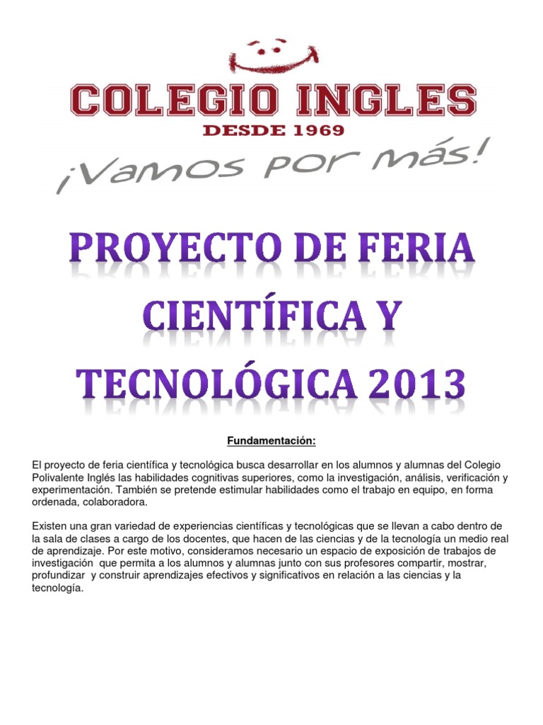 Proyecto de Feria Científica y Tecnológica 2013 | PDF | Science ...