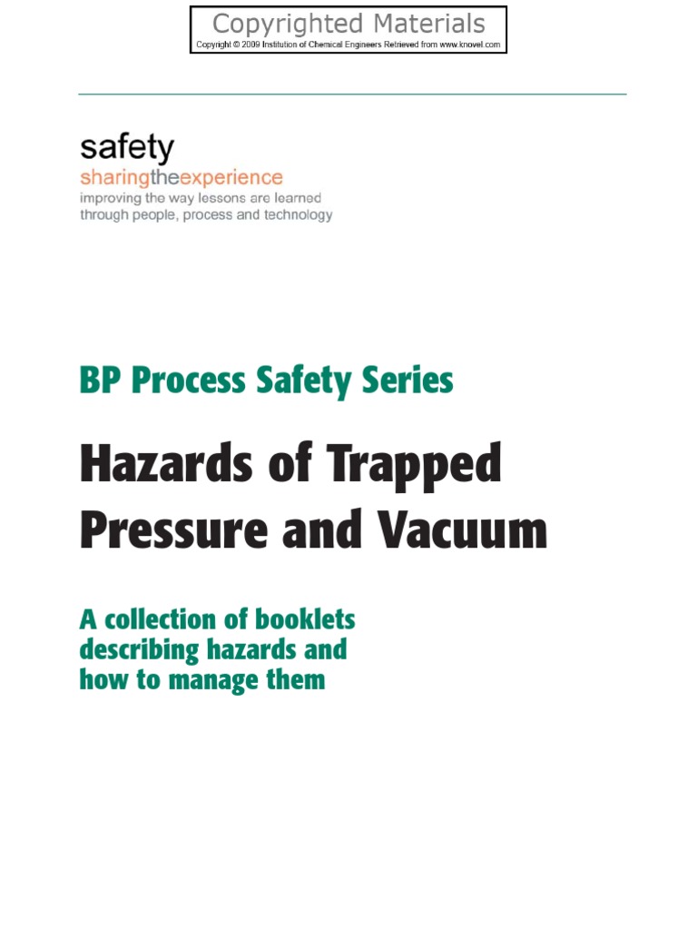 Hazards of Trapped Pressure and Vacuum PDF Pressure Pressure