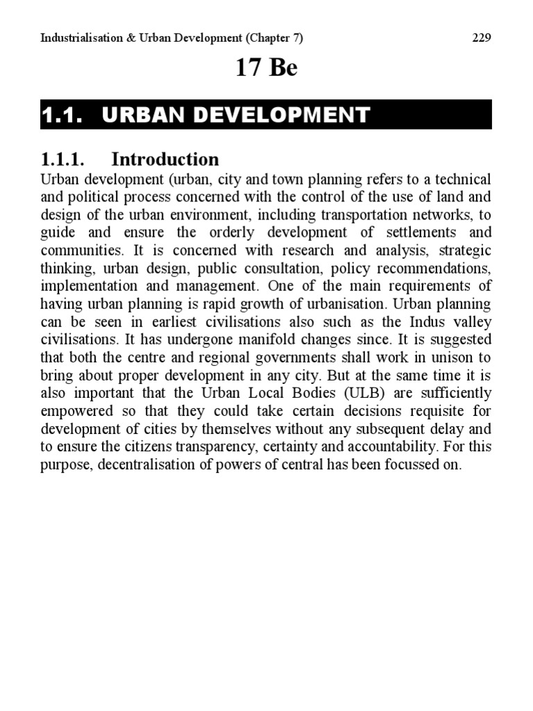 Industrialisation & Urban Development (Chapter 7) 229 | PDF