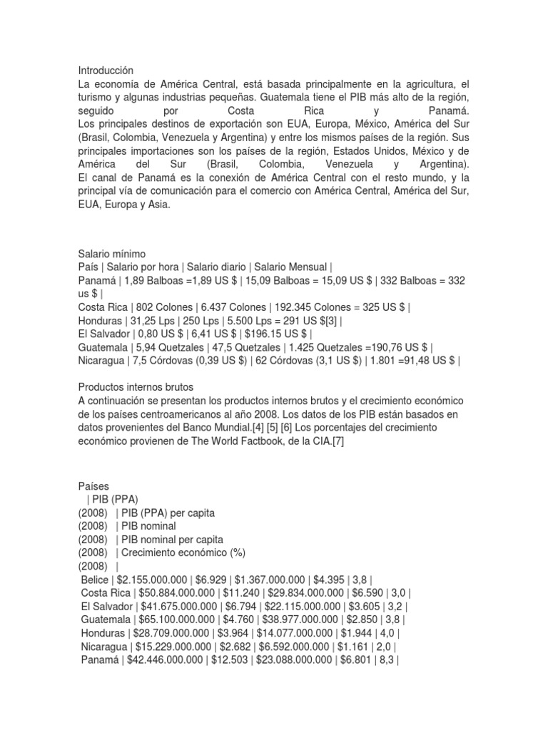 Actividad y Productividad de Los Paises de Centroamerica PDF El