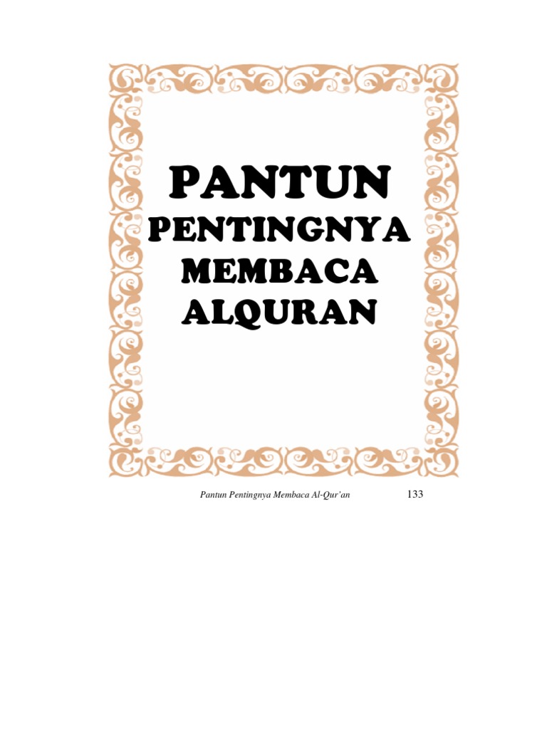 Pantun Pentingnya Membaca Alquran