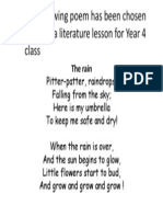Q2. The Following Poem Has Been Chosen To Teach A Literature Lesson For Year 4 Class
