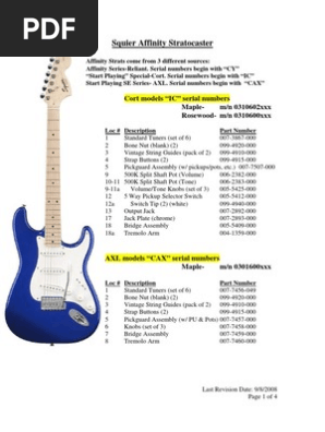 Stratocaster Service Manual