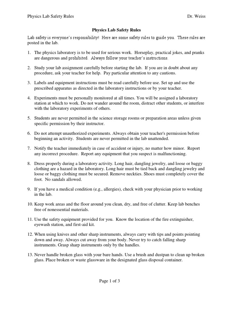 Physics Lab Safety Rules Laboratories Ac Power Plugs And Sockets
