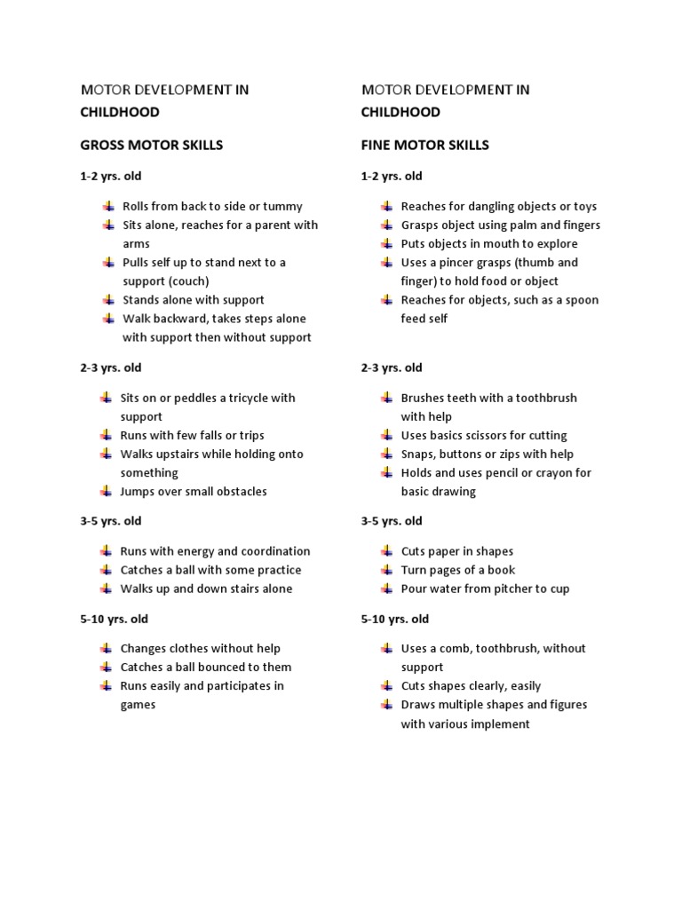 Childhood Motor Skill Development Guide | PDF