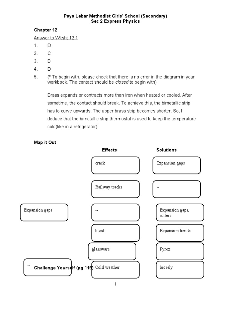 Answer To WKSHT Chapt 12 | PDF