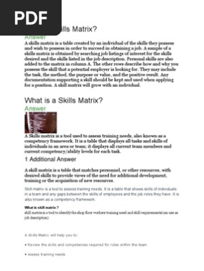 Skills Matrix