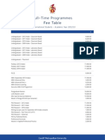 2012 2013 Fee Tables International